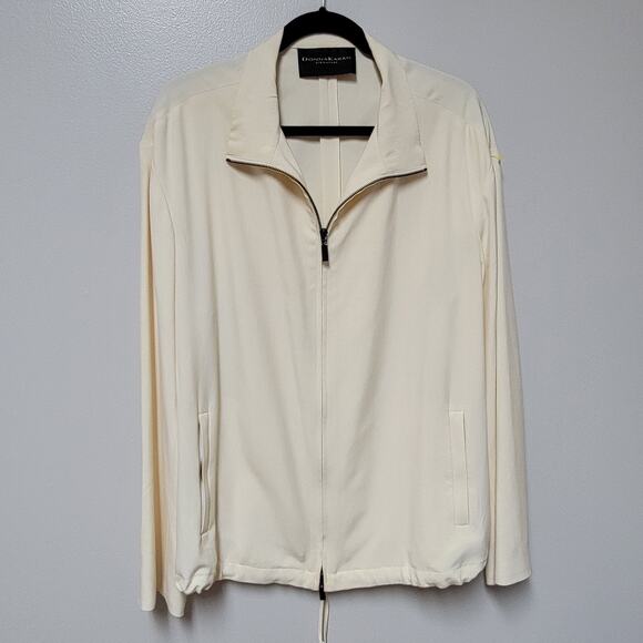 Donna Karan Signature Zip front Silk blend Jacket Size M - Picture 1 of 9